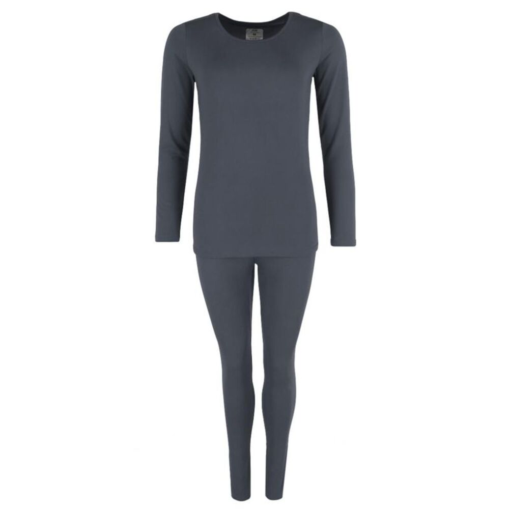 CTM Women's Thermal Underwear Long Sleeve and Pant Set